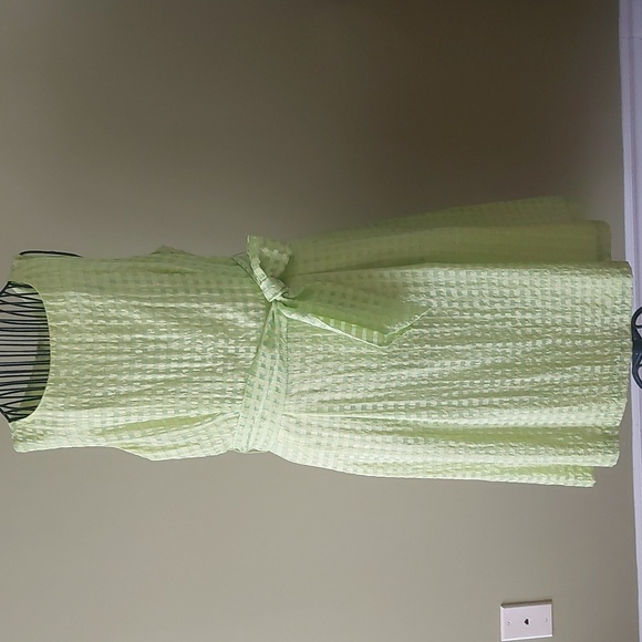 ANNE KLEIN, Size 14, Textured Sleeveless Dress in Light Lime/Green Color - Picture 2 of 8